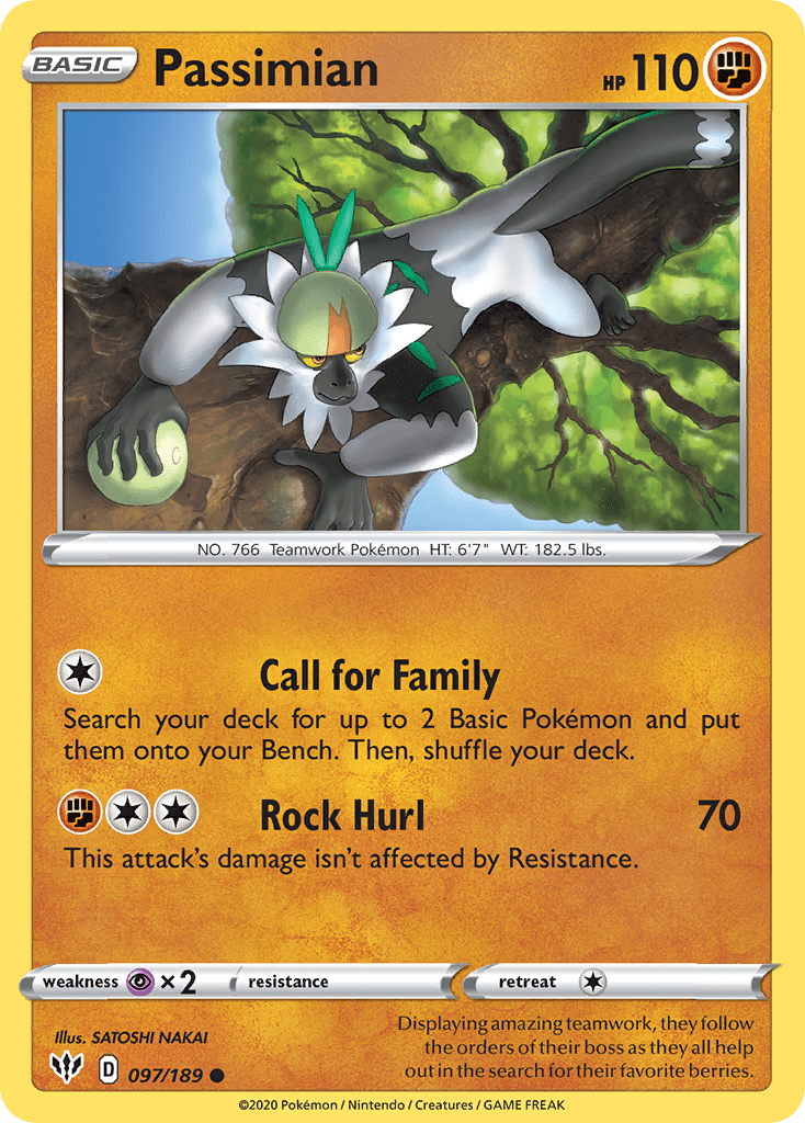 Passimian (097/189) [Sword & Shield: Darkness Ablaze] Pokemon Single Pokémon  | Multizone: Comics And Games
