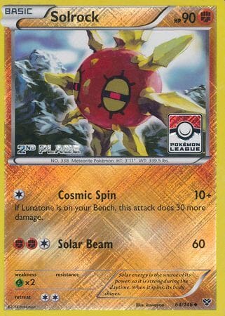 Solrock (64/146) (2nd Place League Challenge Promo) [XY: Base Set] Pokemon Single Pokémon  | Multizone: Comics And Games