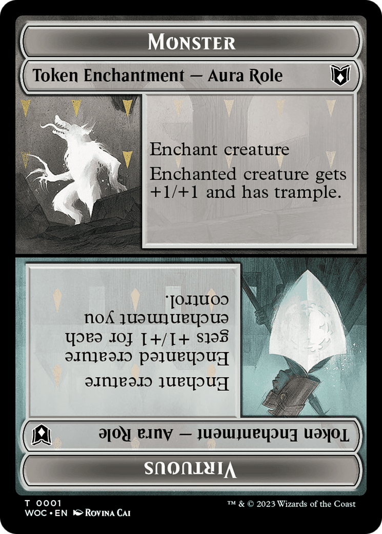 Copy // Monster Role / Virtuous Role Double-Sided Token [Wilds of Eldraine Commander Tokens] MTG Single Magic: The Gathering  | Multizone: Comics And Games