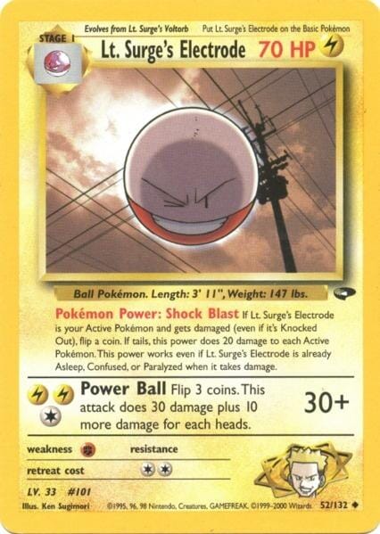 Lt. Surge's Electrode (52/132) [Gym Challenge Unlimited] Pokemon Single Pokémon  | Multizone: Comics And Games