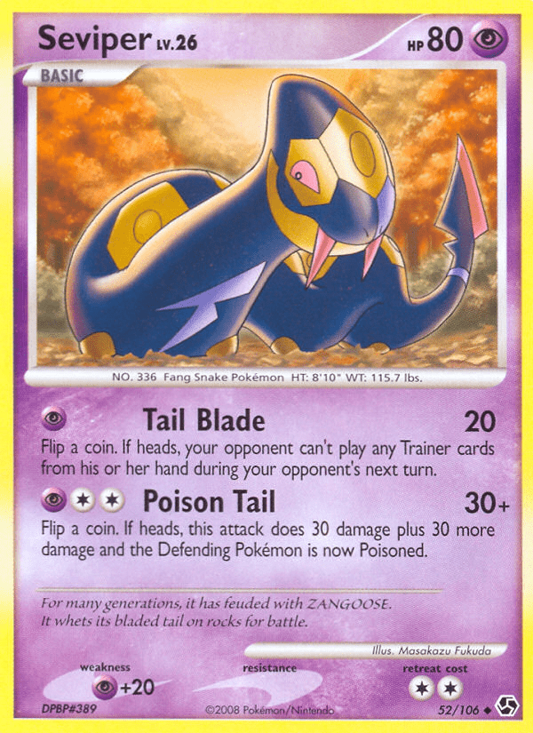 Seviper (52/106) [Diamond & Pearl: Great Encounters] Pokemon Single Pokémon  | Multizone: Comics And Games