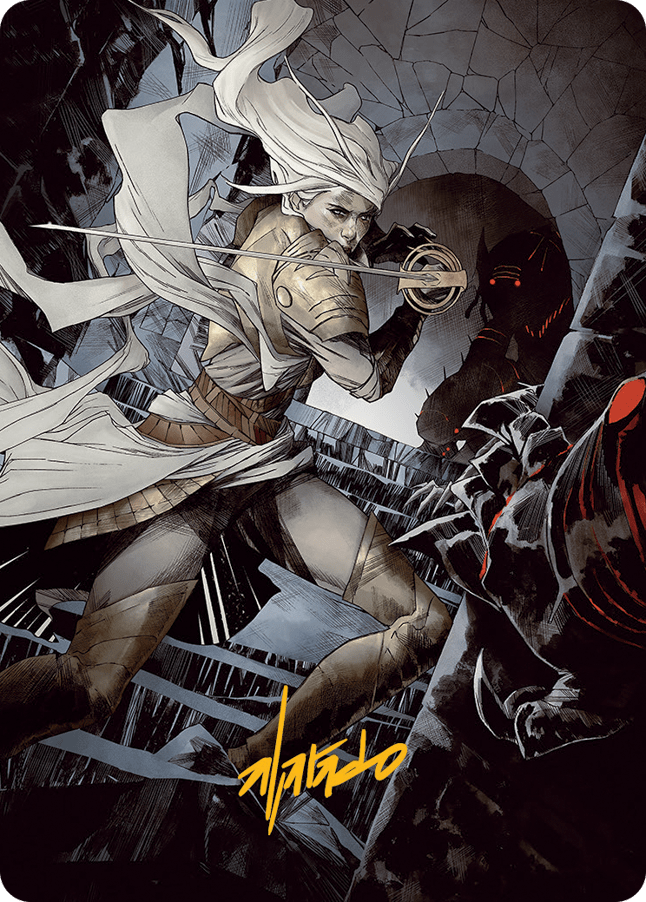 Thalia, Guardian of Thraben Art Card (Gold-Stamped Signature) [March of the Machine Art Series] MTG Single Magic: The Gathering  | Multizone: Comics And Games