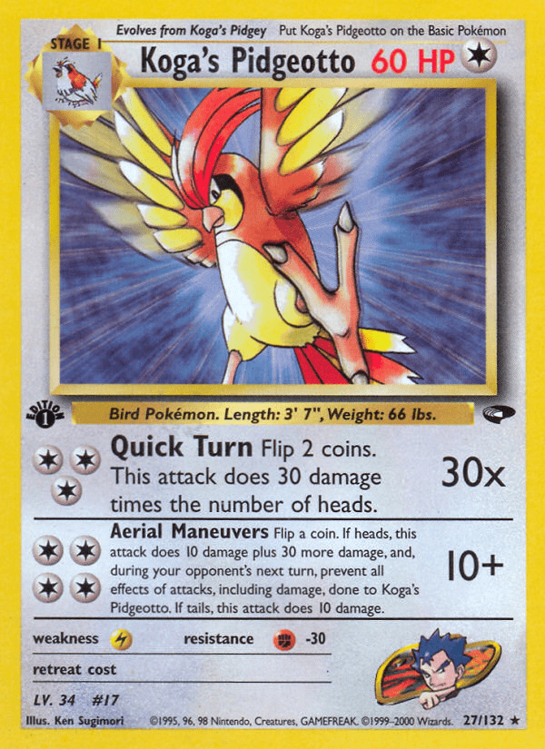 Koga's Pidgeotto (27/132) [Gym Challenge 1st Edition] Pokemon Single Pokémon  | Multizone: Comics And Games