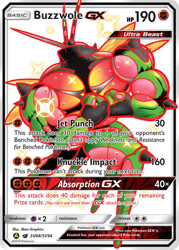 Buzzwole GX (SV68/SV94) [Sun & Moon: Hidden Fates - Shiny Vault] Pokemon Single Pokémon  | Multizone: Comics And Games