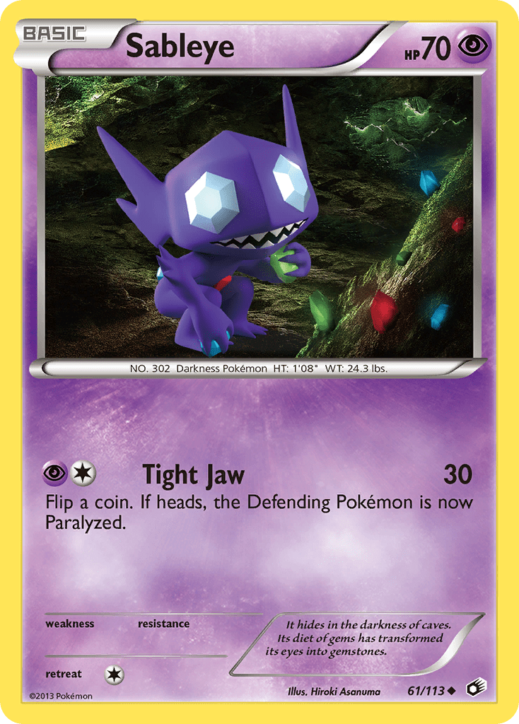 Sableye (61/113) [Black & White: Legendary Treasures] Pokemon Single Pokémon  | Multizone: Comics And Games