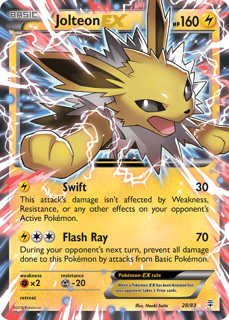 Jolteon EX (28/83) [XY: Generations] Pokemon Single Pokémon  | Multizone: Comics And Games