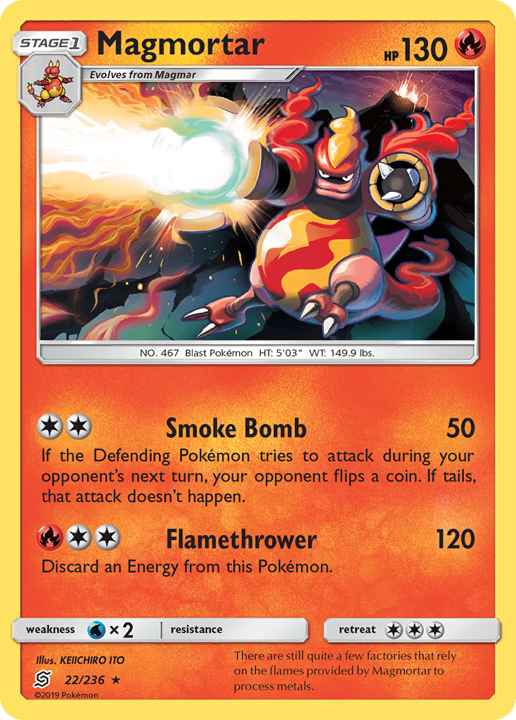 Magmortar (22/236) [Sun & Moon: Unified Minds] Pokemon Single Pokémon  | Multizone: Comics And Games