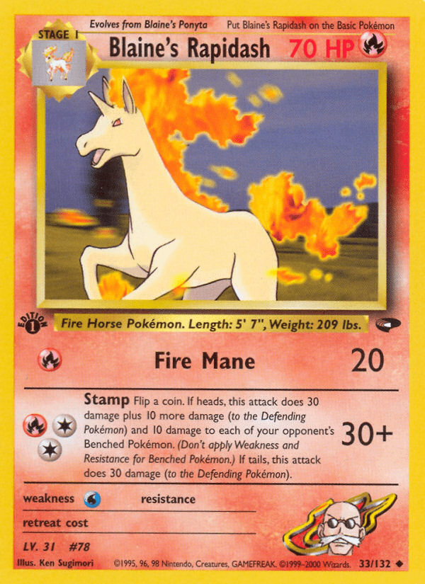 Blaine's Rapidash (33/132) [Gym Challenge 1st Edition] Pokemon Single Pokémon  | Multizone: Comics And Games