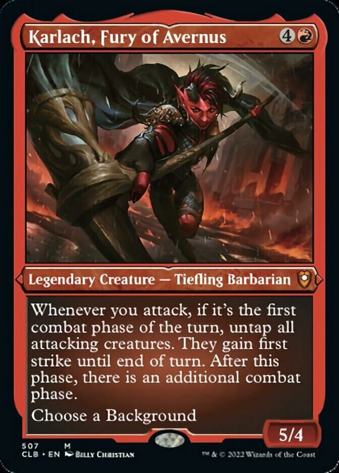 Karlach, Fury of Avernus (Foil Etched) [Commander Legends: Battle for Baldur's Gate] MTG Single Magic: The Gathering  | Multizone: Comics And Games