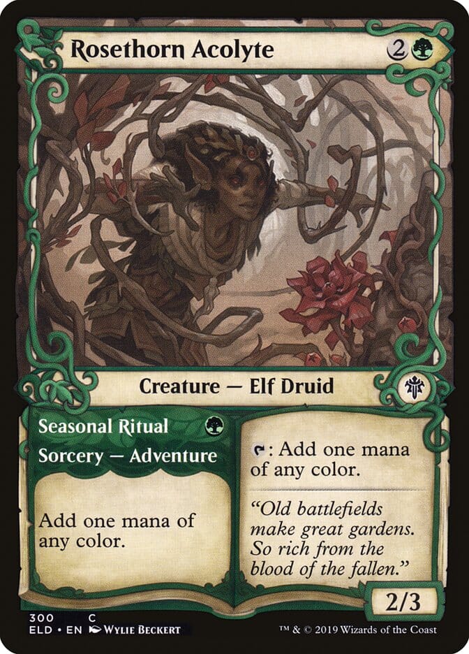 Rosethorn Acolyte // Seasonal Ritual (Showcase) [Throne of Eldraine] MTG Single Magic: The Gathering  | Multizone: Comics And Games