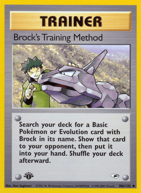 Brock's Training Method (106/132) [Gym Heroes 1st Edition] Pokemon Single Pokémon  | Multizone: Comics And Games