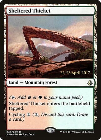 Sheltered Thicket [Amonkhet Promos] MTG Single Magic: The Gathering  | Multizone: Comics And Games