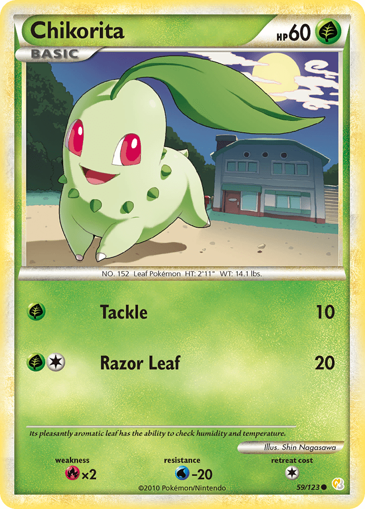 Chikorita (59/123) [HeartGold & SoulSilver: Base Set] Pokemon Single Pokémon  | Multizone: Comics And Games