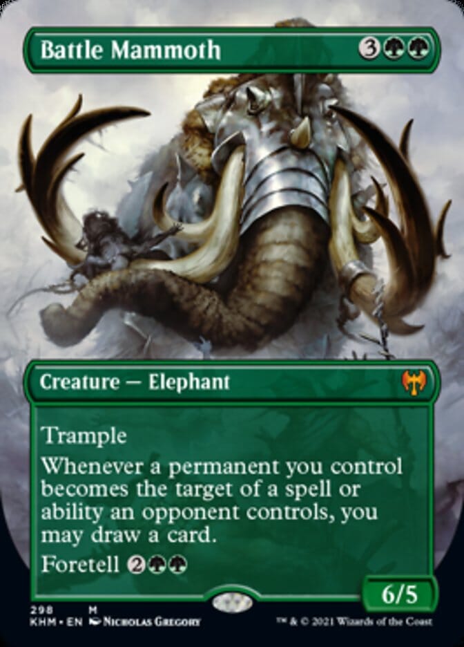 Battle Mammoth (Borderless Alternate Art) [Kaldheim] MTG Single Magic: The Gathering  | Multizone: Comics And Games