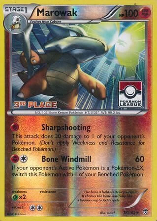 Marowak (78/162) (League Promo 3rd Place) [XY: BREAKthrough] Pokemon Single Pokémon  | Multizone: Comics And Games