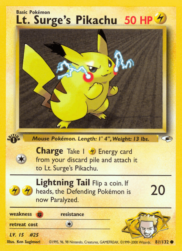Lt. Surge's Pikachu (81/132) [Gym Heroes 1st Edition] Pokemon Single Pokémon  | Multizone: Comics And Games