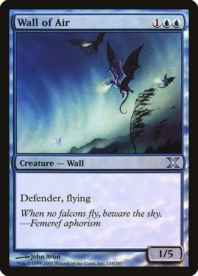 Wall of Air (Premium Foil) [Tenth Edition] MTG Single Magic: The Gathering  | Multizone: Comics And Games