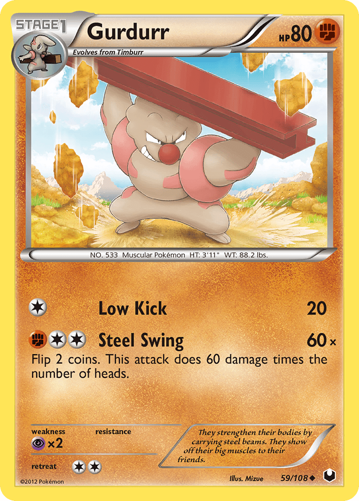 Gurdurr (59/108) [Black & White: Dark Explorers] Pokemon Single Pokémon  | Multizone: Comics And Games