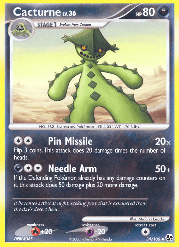 Cacturne (34/106) [Diamond & Pearl: Great Encounters] Pokemon Single Pokémon  | Multizone: Comics And Games