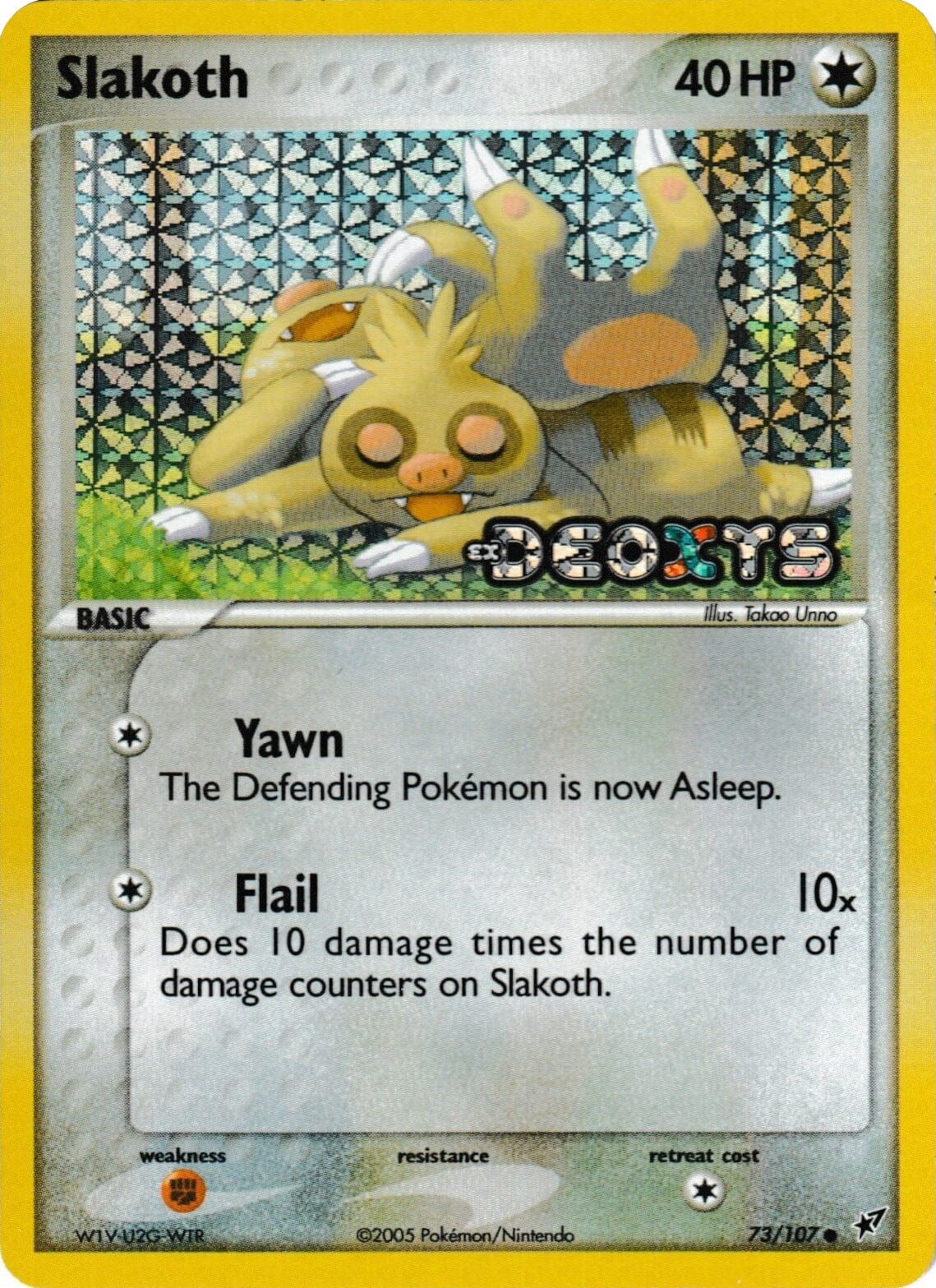 Slakoth (73/107) (Stamped) [EX: Deoxys] Pokemon Single Pokémon  | Multizone: Comics And Games