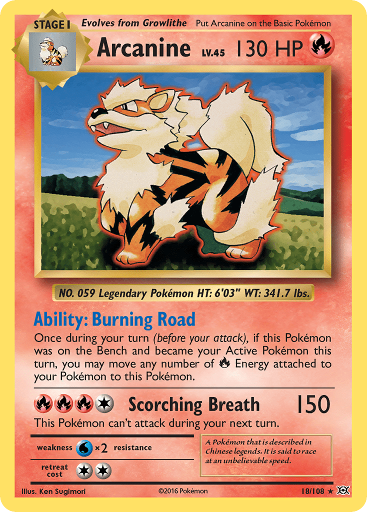 Arcanine (18/108) [XY: Evolutions] Pokemon Single Pokémon  | Multizone: Comics And Games
