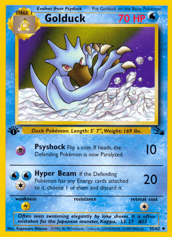Golduck (35/62) [Fossil 1st Edition] Pokemon Single Pokémon  | Multizone: Comics And Games
