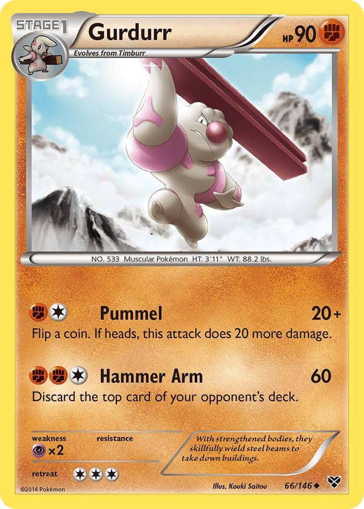 Gurdurr (66/146) [XY: Base Set] Pokemon Single Pokémon  | Multizone: Comics And Games