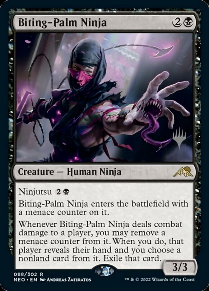 Biting-Palm Ninja (Promo Pack) [Kamigawa: Neon Dynasty Promos] MTG Single Magic: The Gathering  | Multizone: Comics And Games