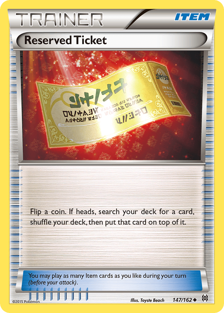 Reserved Ticket (147/162) [XY: BREAKthrough] Pokemon Single Pokémon  | Multizone: Comics And Games