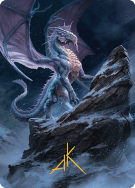 Ancient Silver Dragon Art Card (06) (Gold-Stamped Signature) [Commander Legends: Battle for Baldur's Gate Art Series] MTG Single Magic: The Gathering  | Multizone: Comics And Games