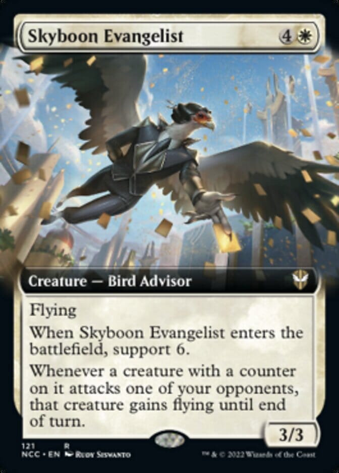 Skyboon Evangelist (Extended Art) [Streets of New Capenna Commander] MTG Single Magic: The Gathering  | Multizone: Comics And Games