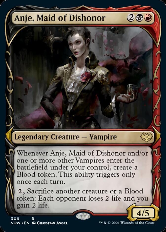 Anje, Maid of Dishonor (Showcase Fang Frame) [Innistrad: Crimson Vow] MTG Single Magic: The Gathering  | Multizone: Comics And Games
