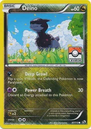 Deino (97/113) (League Promo 4th Place) [Black & White: Legendary Treasures] Pokemon Single Pokémon  | Multizone: Comics And Games