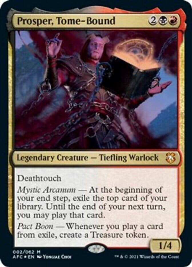 Prosper, Tome-Bound (Display Commander) [Dungeons & Dragons: Adventures in the Forgotten Realms Commander] MTG Single Magic: The Gathering  | Multizone: Comics And Games