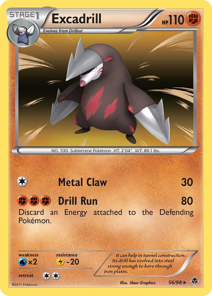 Excadrill (56/98) (Cosmos Holo) (Blister Exclusive) [Black & White: Emerging Powers] Pokemon Single Pokémon  | Multizone: Comics And Games