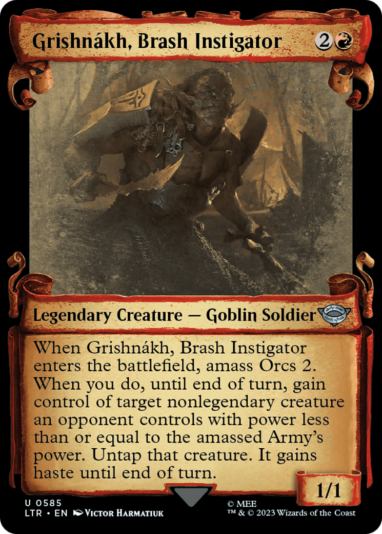Grishnakh, Brash Instigator [The Lord of the Rings: Tales of Middle-Earth Showcase Scrolls] MTG Single Magic: The Gathering  | Multizone: Comics And Games