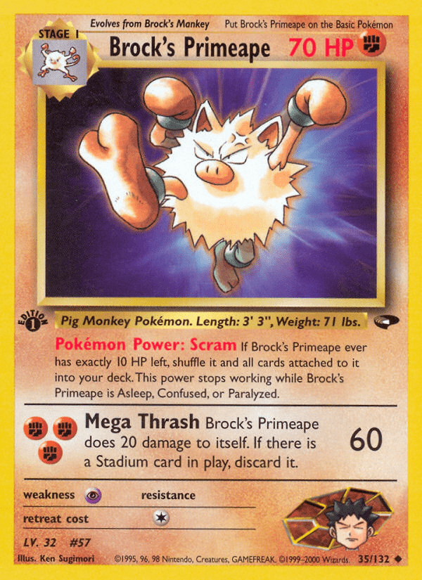 Brock's Primeape (35/132) [Gym Challenge 1st Edition] Pokemon Single Pokémon  | Multizone: Comics And Games