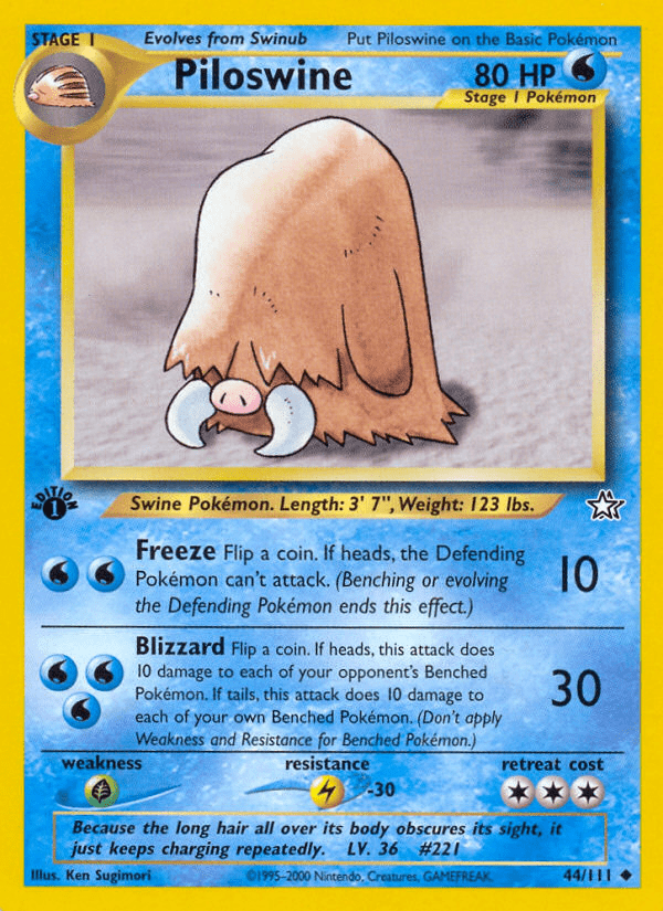 Piloswine (44/111) [Neo Genesis 1st Edition] Pokemon Single Pokémon  | Multizone: Comics And Games