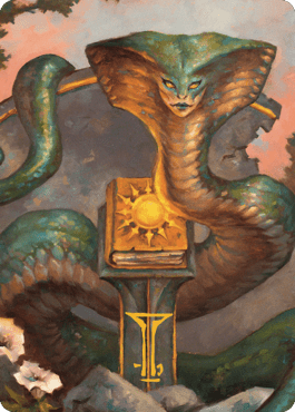 Guardian Naga Art Card (Gold-Stamped Signature) [Commander Legends: Battle for Baldur's Gate Art Series] MTG Single Magic: The Gathering  | Multizone: Comics And Games