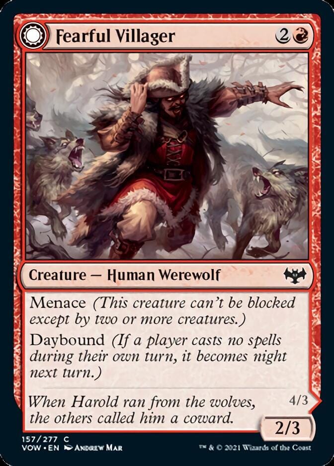 Fearful Villager // Fearsome Werewolf [Innistrad: Crimson Vow] MTG Single Magic: The Gathering  | Multizone: Comics And Games