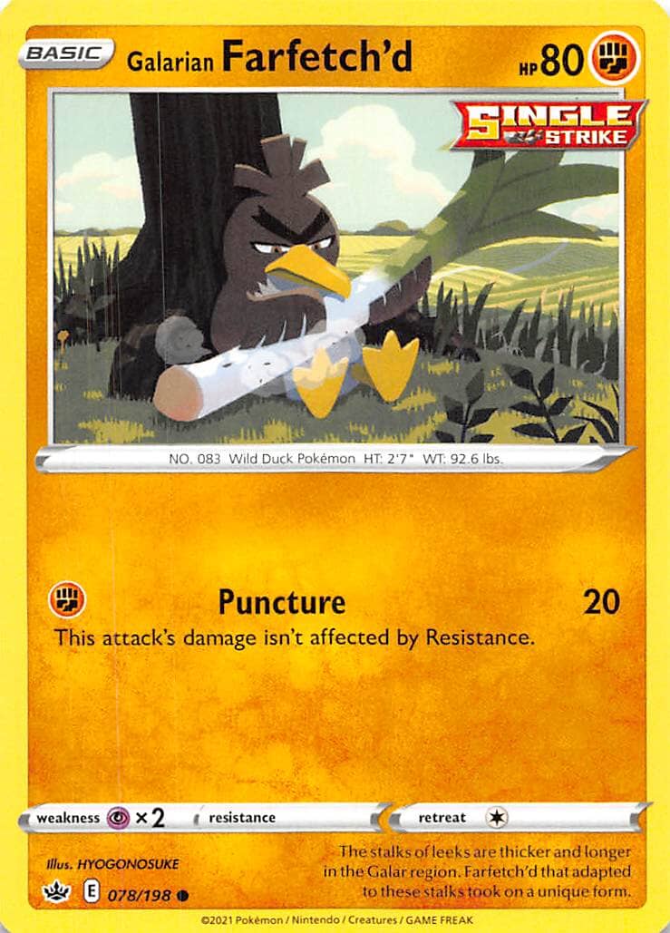 Galarian Farfetch'd (078/198) [Sword & Shield: Chilling Reign] Pokemon Single Pokémon  | Multizone: Comics And Games