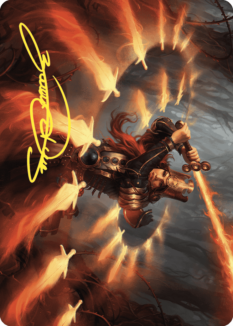 Heartflame Duelist Art Card (Gold-Stamped Signature) [Wilds of Eldraine Art Series] MTG Single Magic: The Gathering  | Multizone: Comics And Games