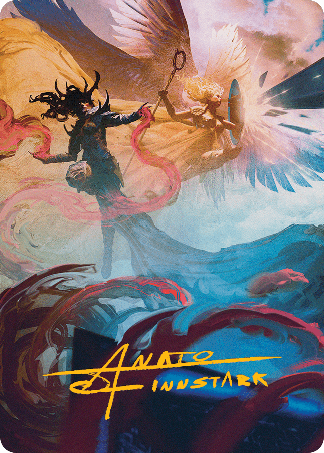 Drana and Linvala Art Card (Gold-Stamped Signature) [March of the Machine Art Series] MTG Single Magic: The Gathering  | Multizone: Comics And Games