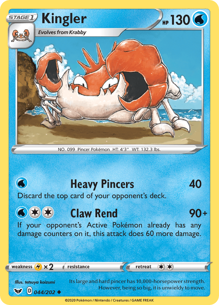 Kingler (044/202) [Sword & Shield: Base Set] Pokemon Single Pokémon  | Multizone: Comics And Games