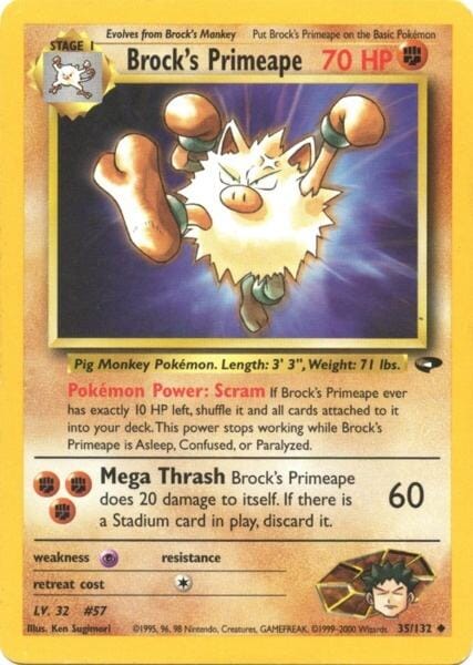 Brock's Primeape (35/132) [Gym Challenge Unlimited] Pokemon Single Pokémon  | Multizone: Comics And Games