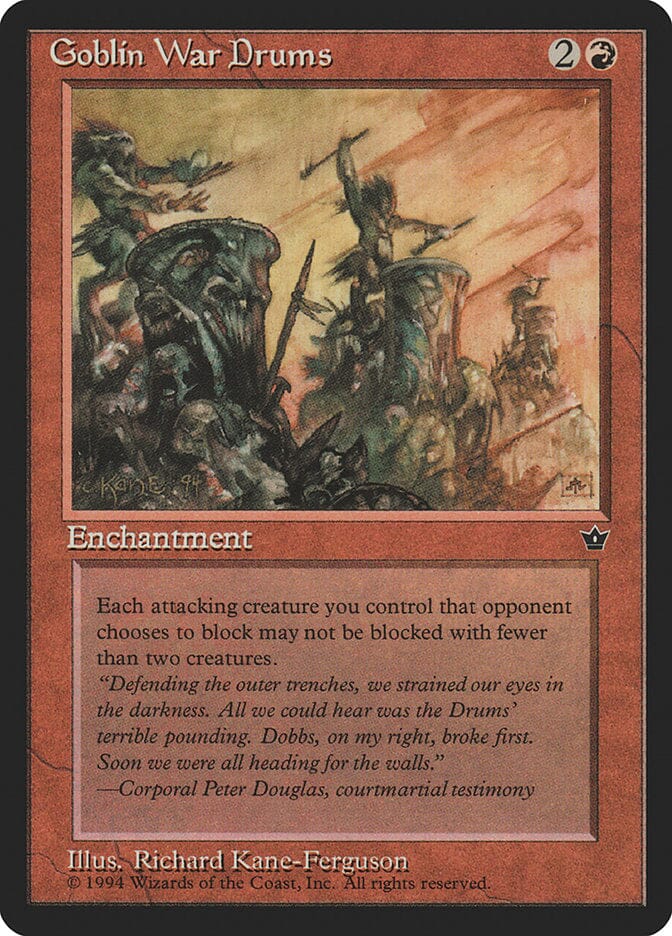 Goblin War Drums (Richard Kane Ferguson) [Fallen Empires] MTG Single Magic: The Gathering  | Multizone: Comics And Games