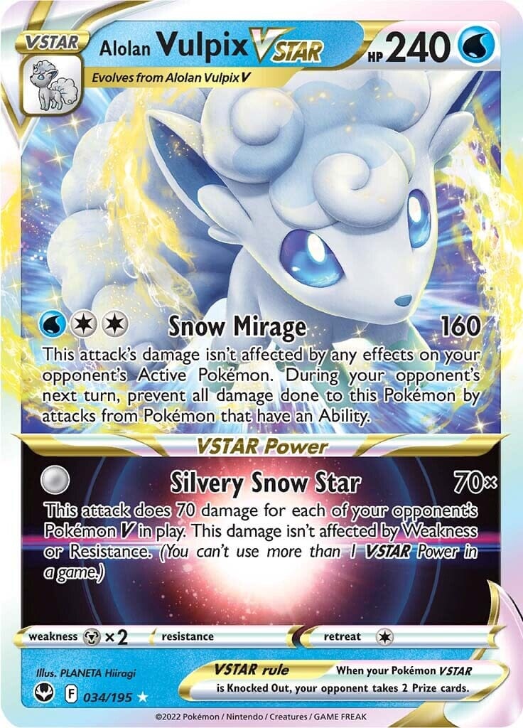 Alolan Vulpix VSTAR (034/195) [Sword & Shield: Silver Tempest] Pokemon Single Pokémon  | Multizone: Comics And Games