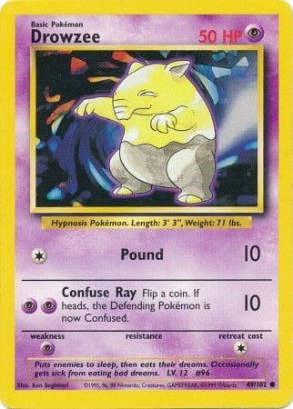 Drowzee (49/102) [Base Set Unlimited] Pokemon Single Pokémon  | Multizone: Comics And Games
