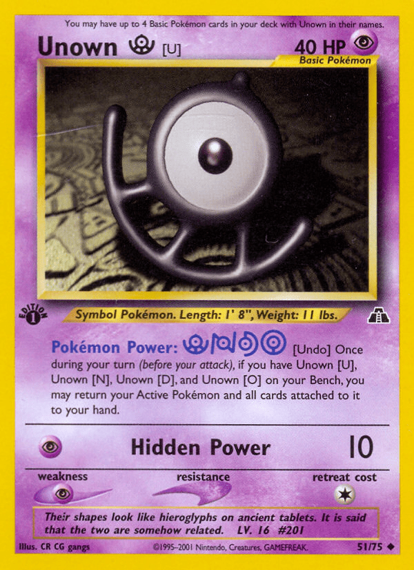 Unown [U] (51/75) [Neo Discovery 1st Edition] Pokemon Single Pokémon  | Multizone: Comics And Games