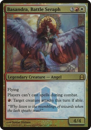 Basandra, Battle Seraph (Commander Launch Promo) [Commander 2011 Launch Party] MTG Single Magic: The Gathering  | Multizone: Comics And Games